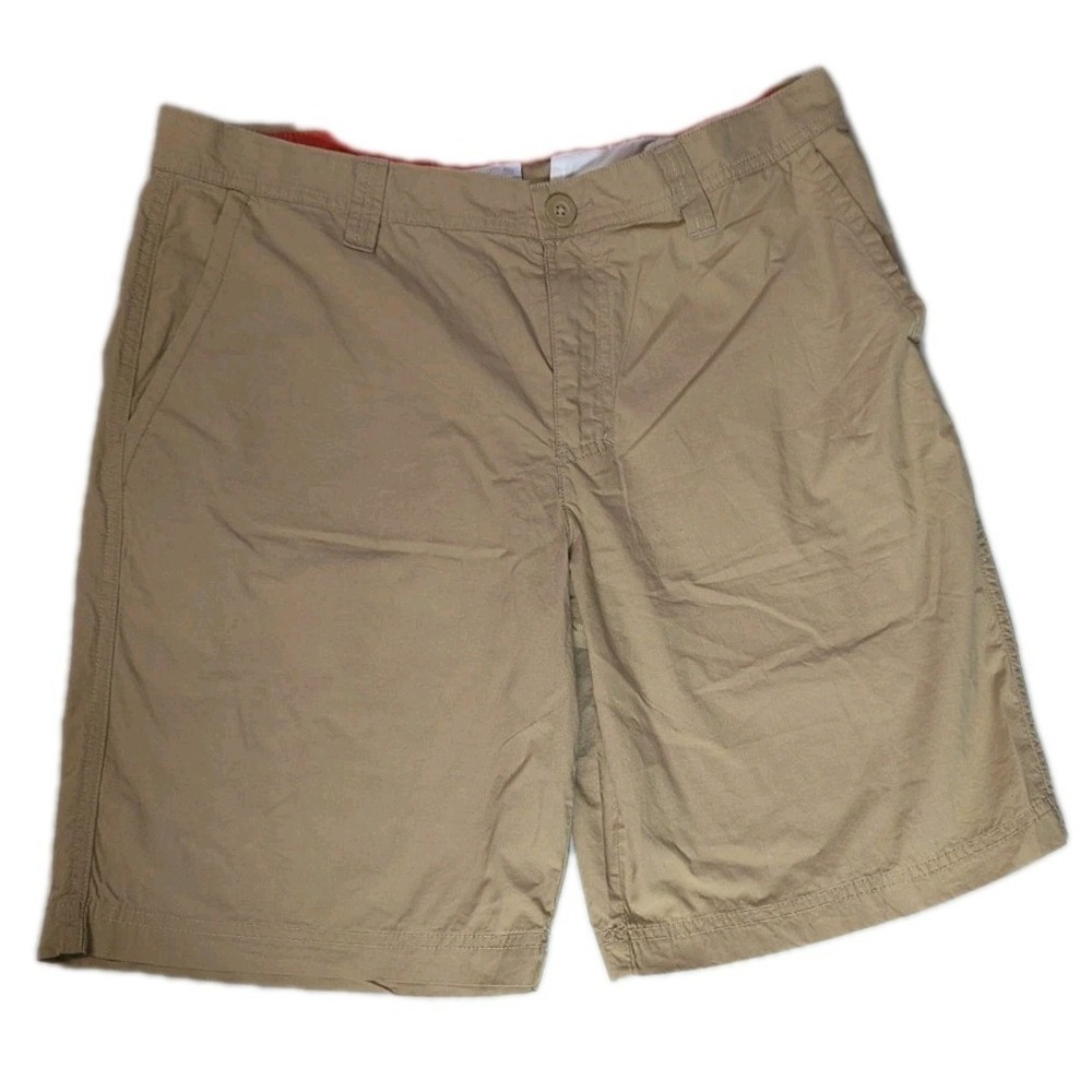 Columbia Washed Out Shorts Mens 34W 10L Casual Comfort Chinos Khaki